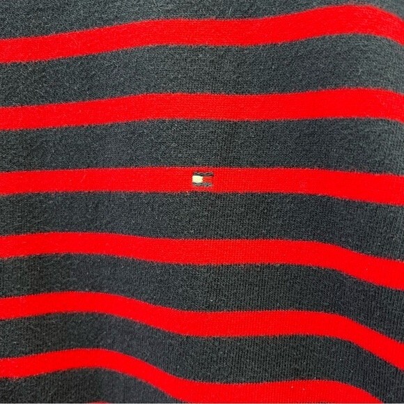Tommy Hilfiger navy red striped classy heavy knit cotton dress women's large - Picture 2 of 5